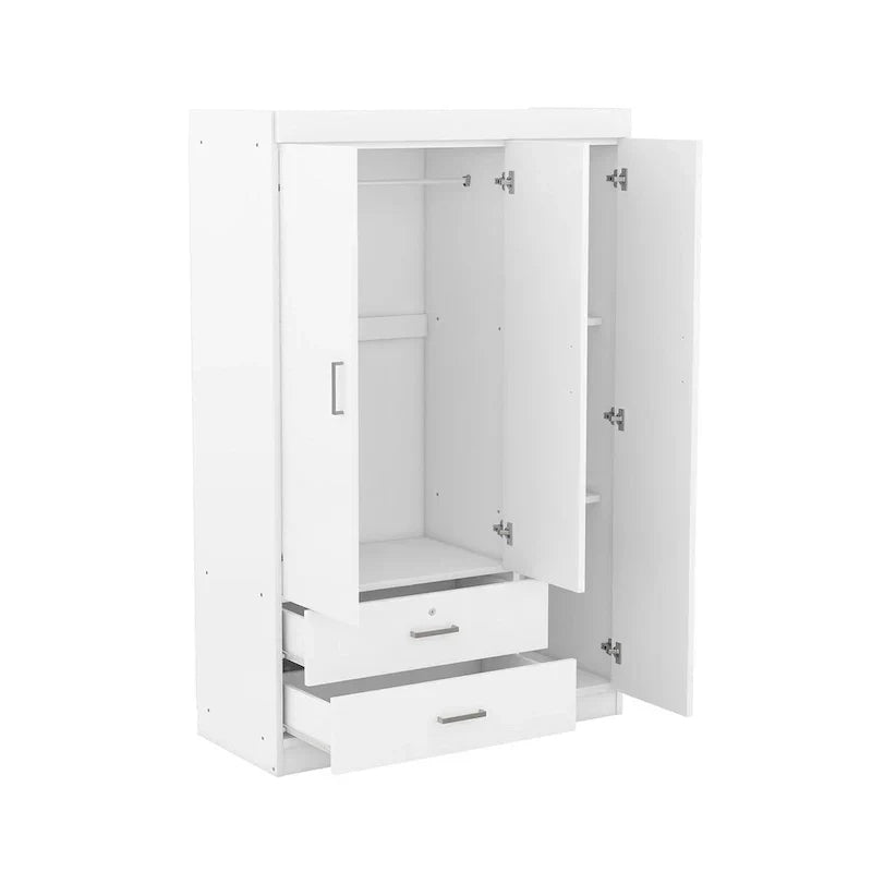 Armoire à 3 portes avec 2 tiroirs