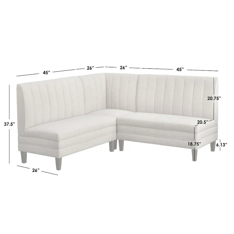 Set da banquette imbottita Lifestorey Kerrington a 3 pezzi con schienale trapuntato