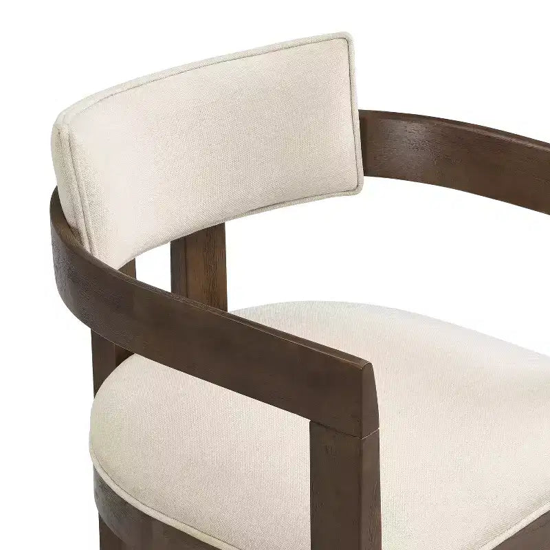 Christopher Knight Home Shankar moderne 5-delige ronde eetkamerset met stoelen van rubberhout met bekleding