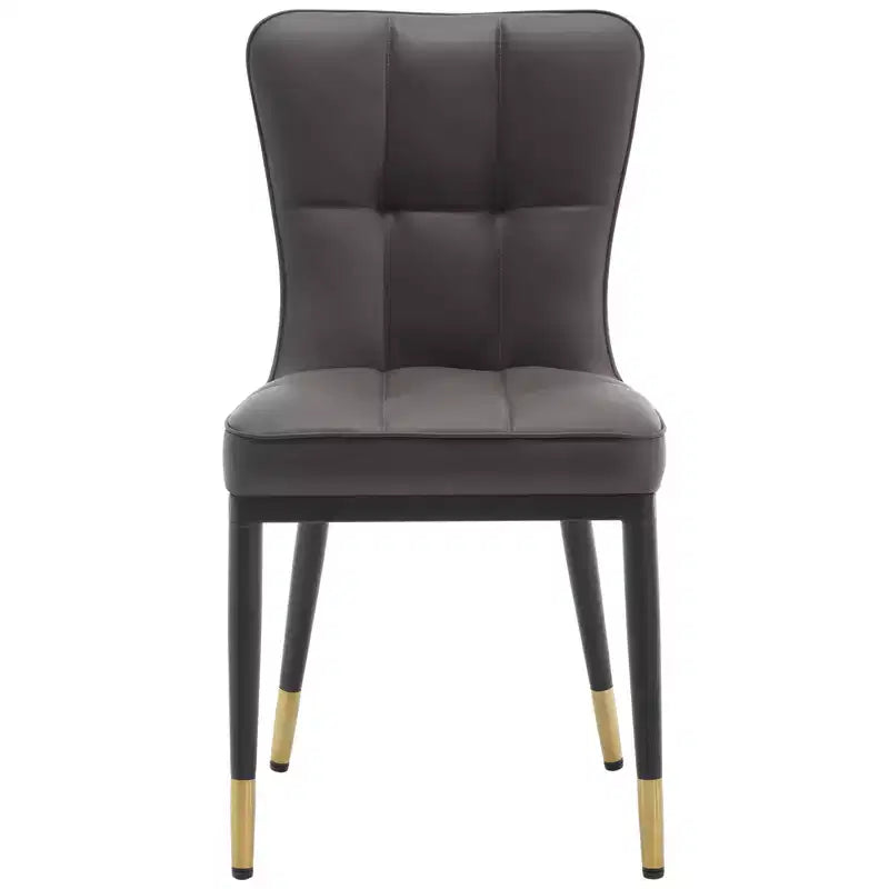 Bekrvio eetkamerstoelen set van 6, moderne gestoffeerde zitting van imitatieleer met hoge rugleuning, metalen poten, keukenstoelen zonder armleuningen voor woon- en eetkamer