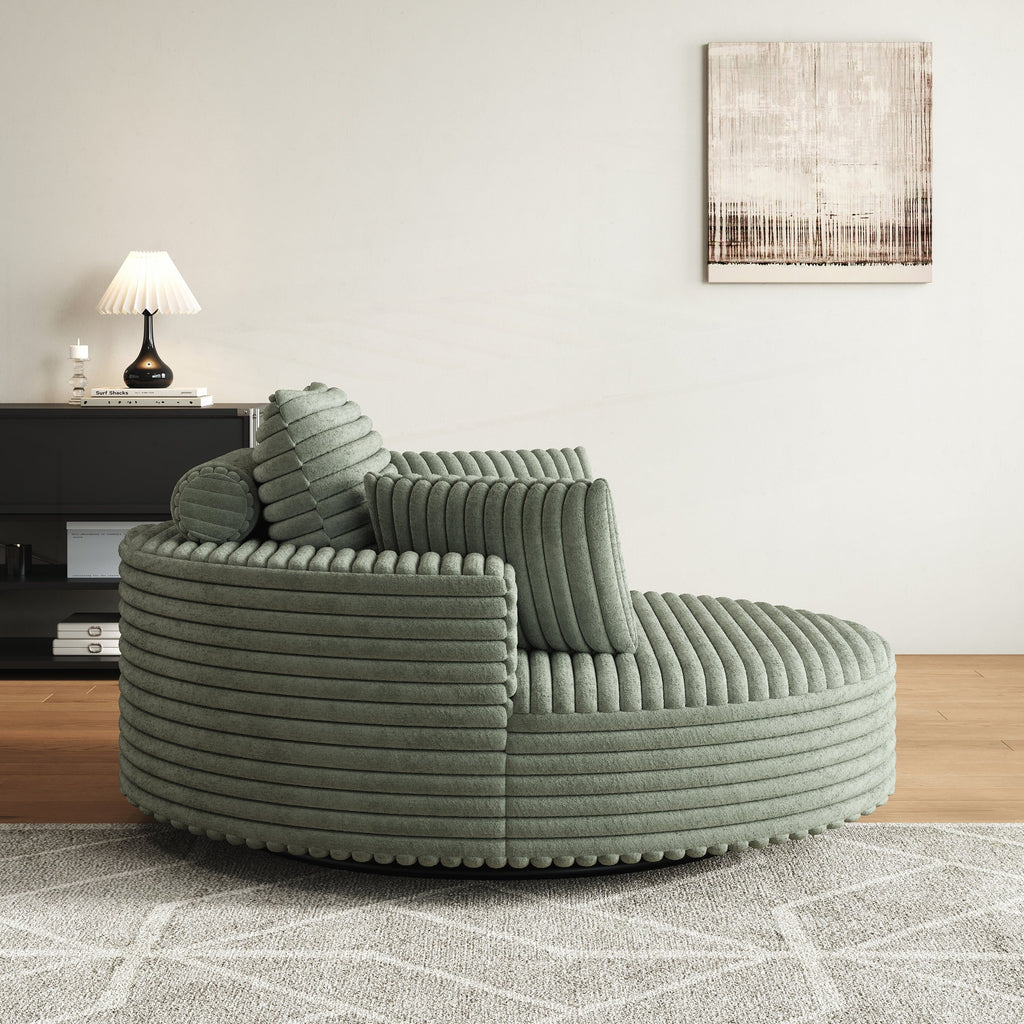 Einzelsessel mit Cord-Chenille-Bezug und Schaumstoffpolsterung, drehbar