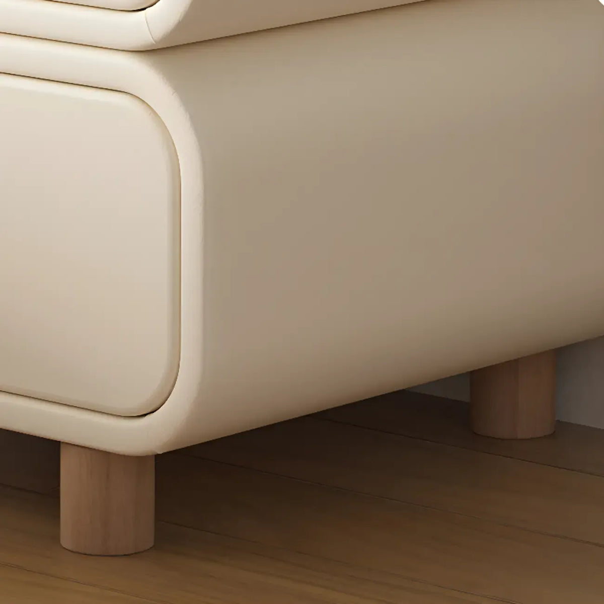 Table de chevet scandinave en similicuir