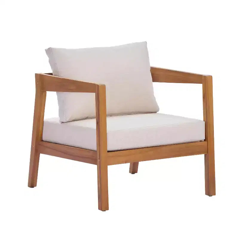 ModernLuxe Gartenmöbel-Set aus Akazienholz mit 4/5 Teilen, Outdoor-Sitzgruppe mit Couchtisch für Veranda/Garten/Balkon