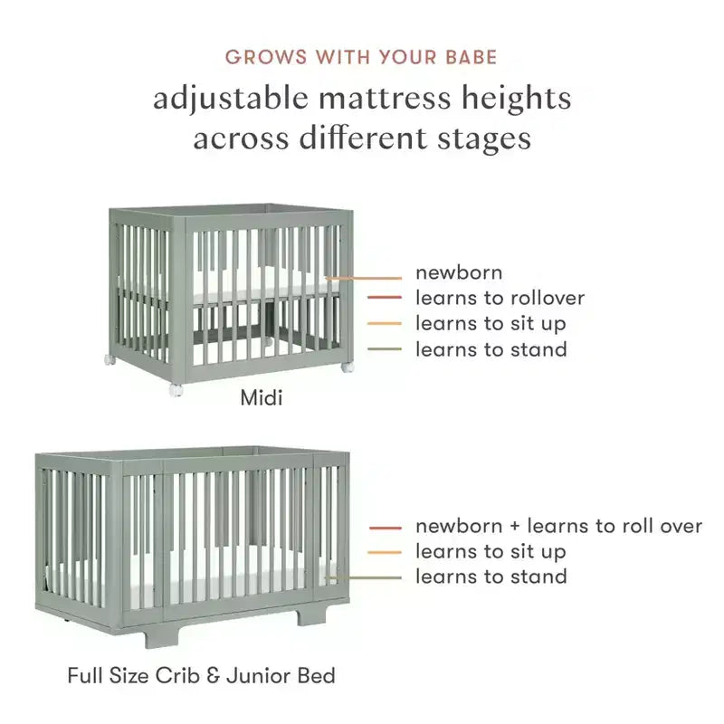 Lit bébé convertible Babyletto Yuzu 8-en-1 avec kits de conversion pour toutes les étapes