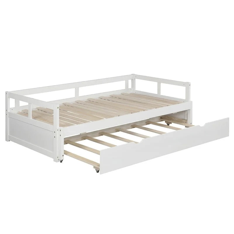 Divano letto allungabile con letto estraibile, divano letto in legno con letto estraibile