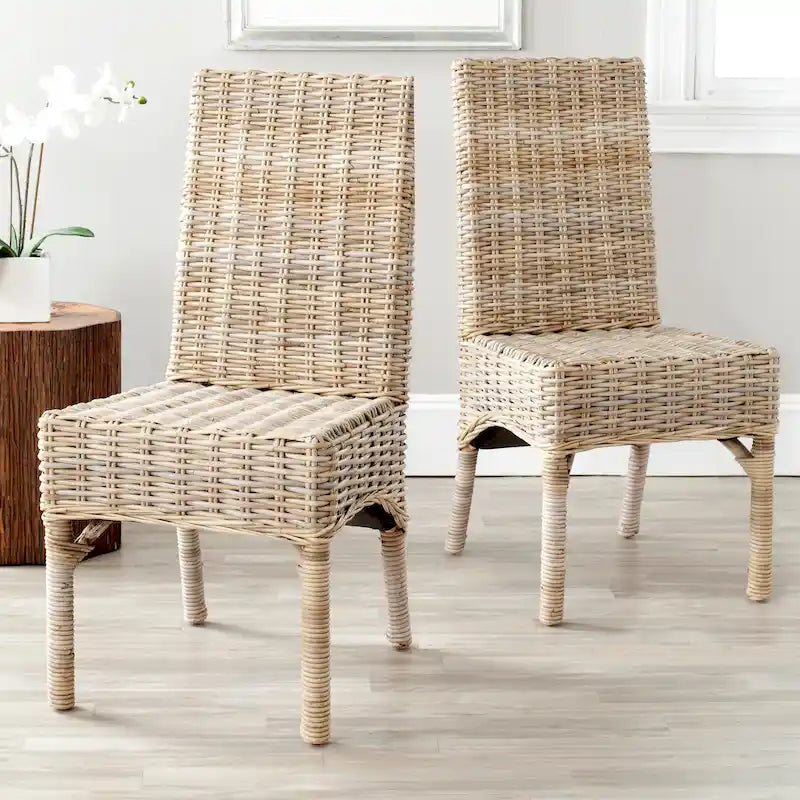 Sedia da pranzo in vimini naturale grezzo SAFAVIEH Karyl (set da 2) - 18.5 x 18.5 x 38.1 - 19Wx19Dx38H