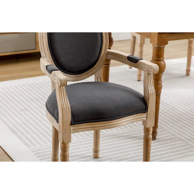 Gepolsterte Esszimmer-Armlehnstühle aus Stoff, 2er-Set