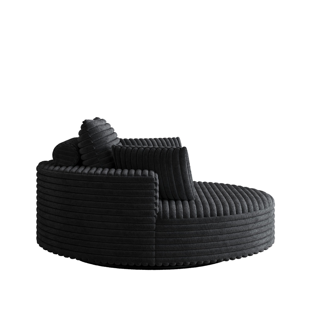 Einzelsessel mit Cord-Chenille-Bezug und Schaumstoffpolsterung, drehbar