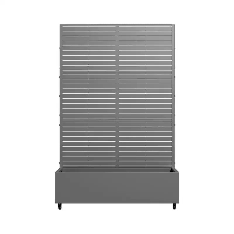 MAYEERTY Jardinière avec treillis en fer gris, style classique à persiennes, 72x35x16in, lot de 3 pièces