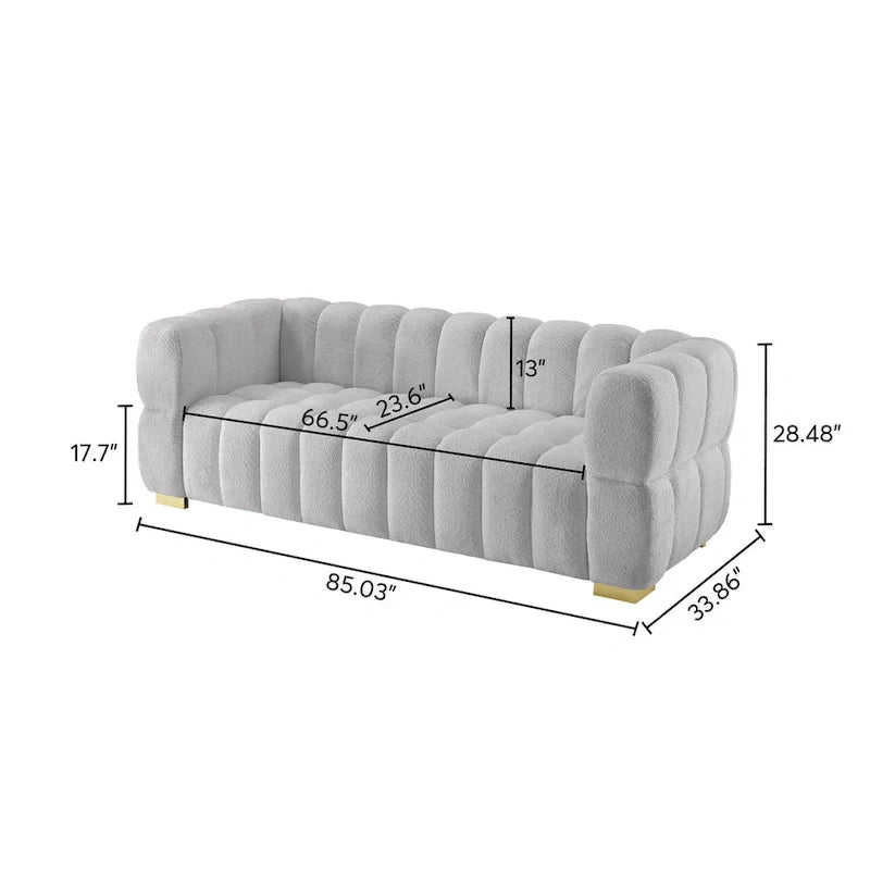 Canapé moderne de 85 en tissu gaufré, confortable pour les loisirs