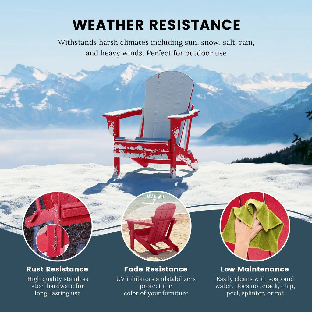 Polytrends Laguna Adirondack-Klappstuhl für die Terrasse, lichtecht und wetterbeständig