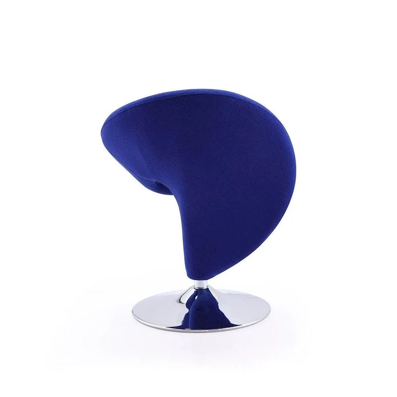 Manhattan Comfort Curl-draaifauteuil met chroom en wolmix (set van 2)