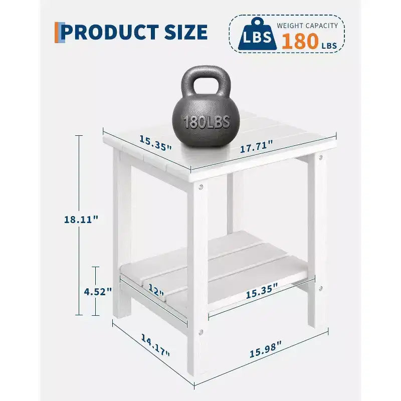 2er-Set klappbare Adirondack-Stühle mit Beistelltisch, HDPE-Kunststoff in Holzoptik, Tragkraft 380lbs, wetterfestes Outdoor-Set für Terrasse, Deck und Feuerstelle