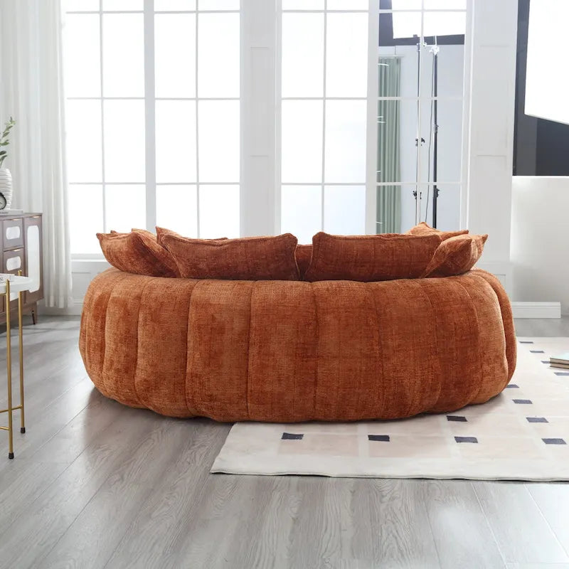 Comodo divano letto matrimoniale a forma di pagnotta, formato extra-large con braccioli