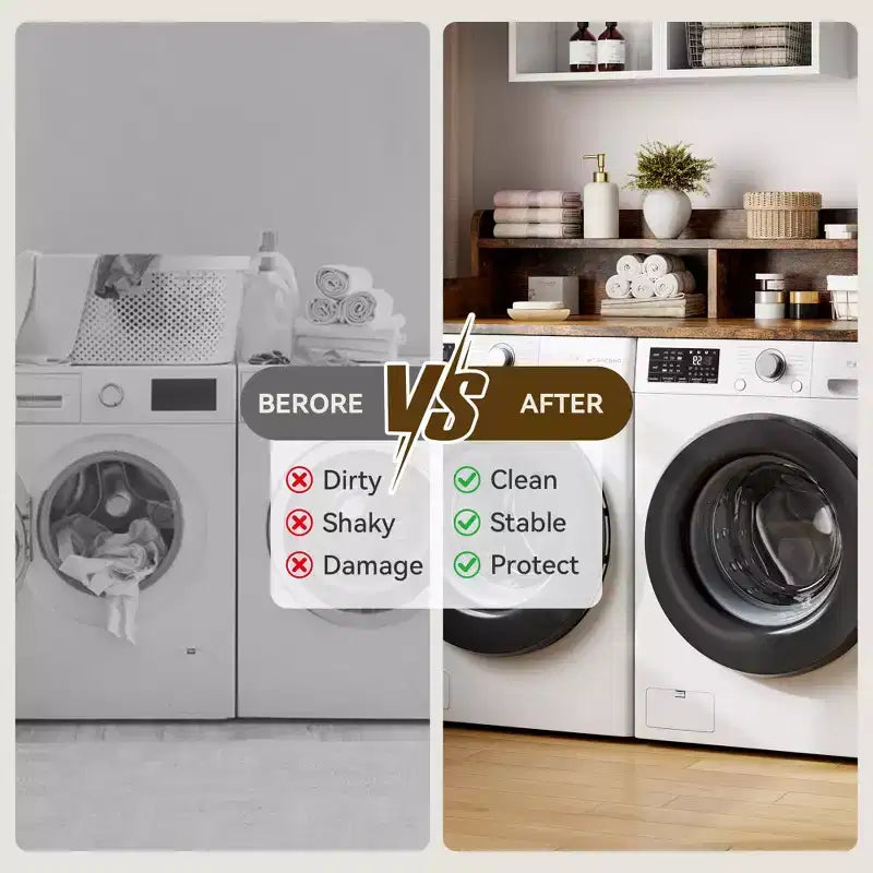 Plan de travail à 2 niveaux pour lave-linge et sèche-linge avec étagère ou tiroirs, couvre-linge avec tapis antidérapant, plateau de 54X27.5 pour plier le linge