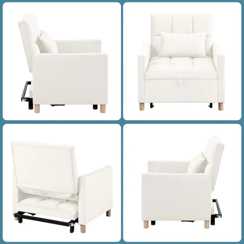 Fauteuil-lit convertible Aukfa, fauteuil une place avec oreiller