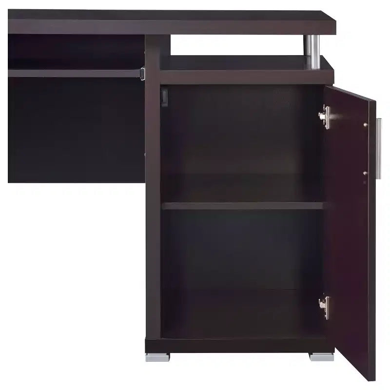 TUYOHW houten bureau van 55, computerbureau met 2 laden, 1 kast, 1 open plank en 1 deur, werkbureau voor thuiskantoor, studeerkamer en kleine ruimtes