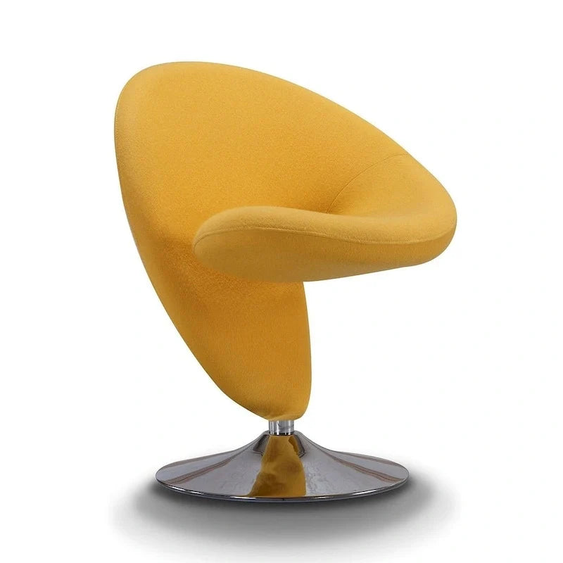 Manhattan Comfort Curl Akzent-Drehsessel aus Wollmischgewebe mit Chromgestell (2er-Set)