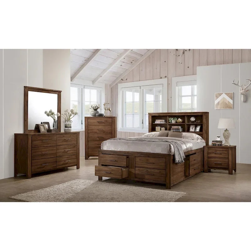 Letto in noce con 6 cassetti sottoletto