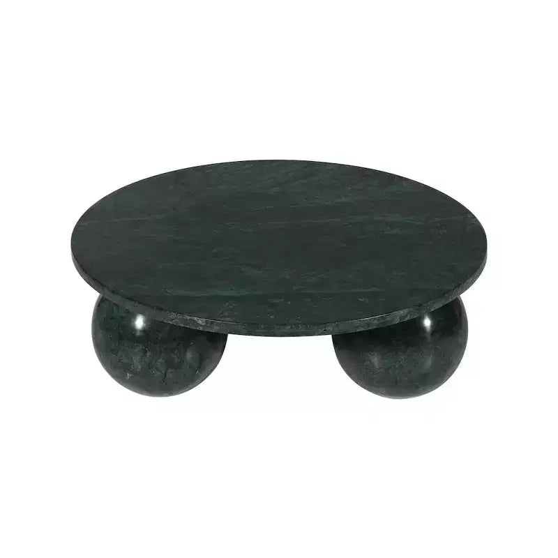 Table basse ronde en marbre avec pieds sphériques, multicolore, pour 4 personnes??