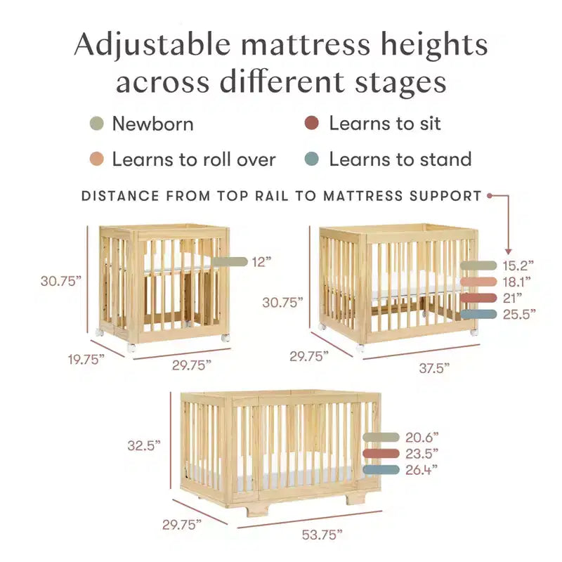 Lit bébé convertible Babyletto Yuzu 8-en-1 avec kits de conversion pour toutes les étapes
