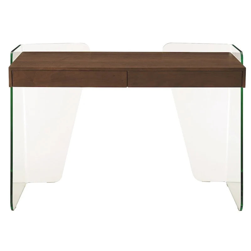 Bureau de bureau ARCHIE avec verre transparent.