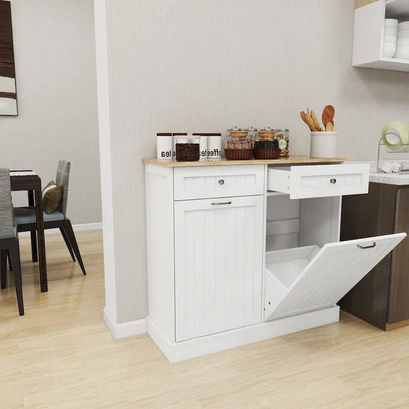 Mobile da cucina per la spazzatura con 2 cassetti