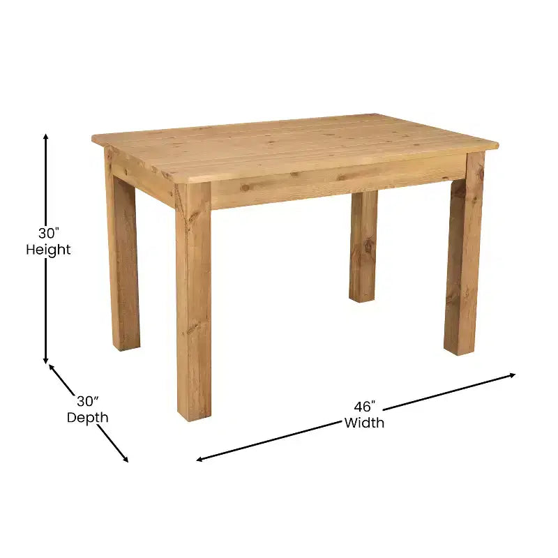 Tavolo da pranzo rettangolare in pino massello stile farmhouse Flash Furniture, 46 x 30