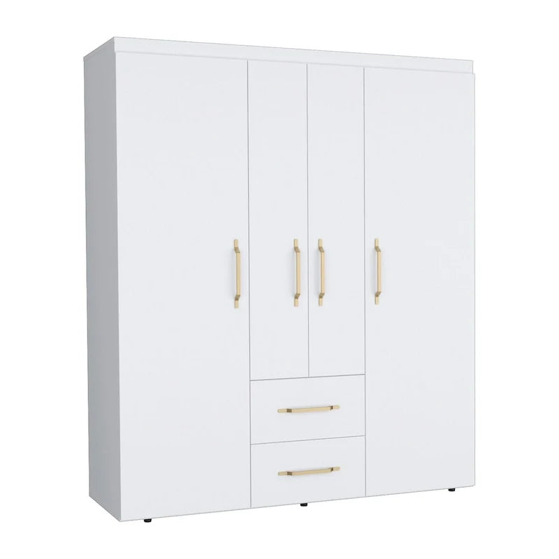 Kleiderschrank Bariloche mit Kleiderstangen, Regalböden und 2 Schubladen