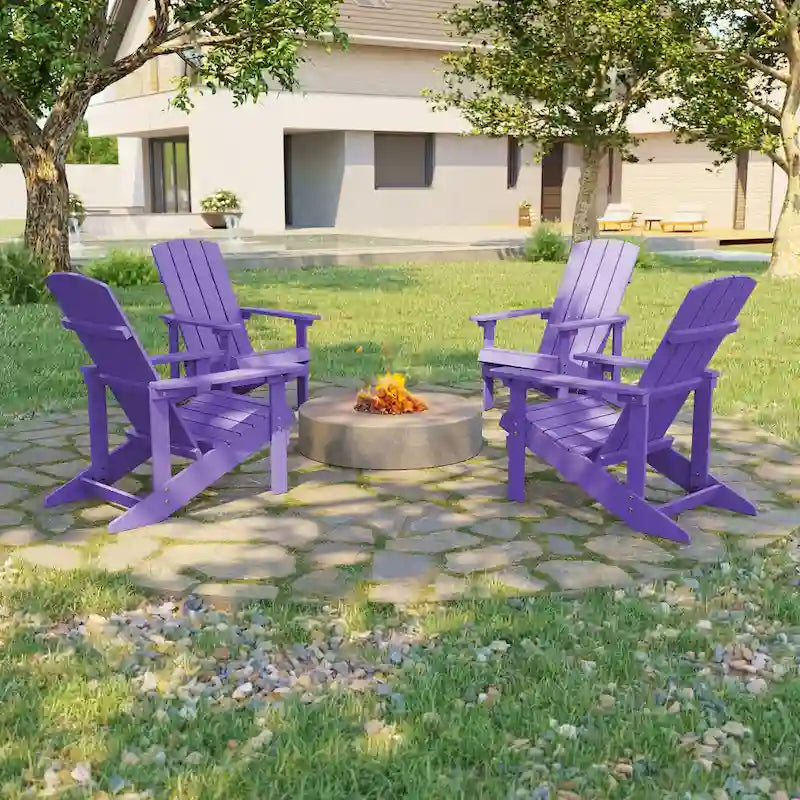 Set di 4 sedie Adirondack da esterno in legno resistente agli agenti atmosferici Bonosuki