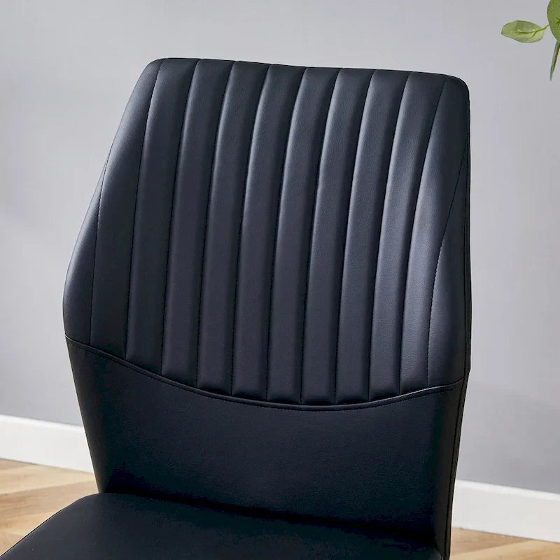 Ensemble de 6 chaises simples et élégantes, chaises de salle à manger en PU haute résilience avec pieds en métal argenté, chaises d'appoint sans accoudoirs pour la cuisine