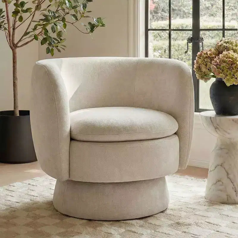 2er-Set moderne drehbare Fassonsessel mit Stoffbezug, um 360 Grad drehbare Akzentsessel für Wohnzimmer und Schlafzimmer-Panipeachy