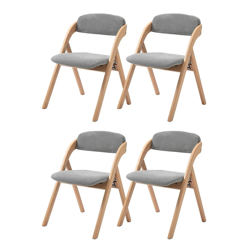 Chaises pliantes empilables en bois pour salle à manger avec assise rembourrée (lot de 4)