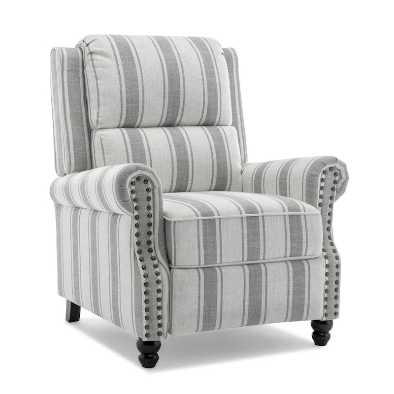 Set di 2 poltrone reclinabili con seduta imbottita e borchie decorative