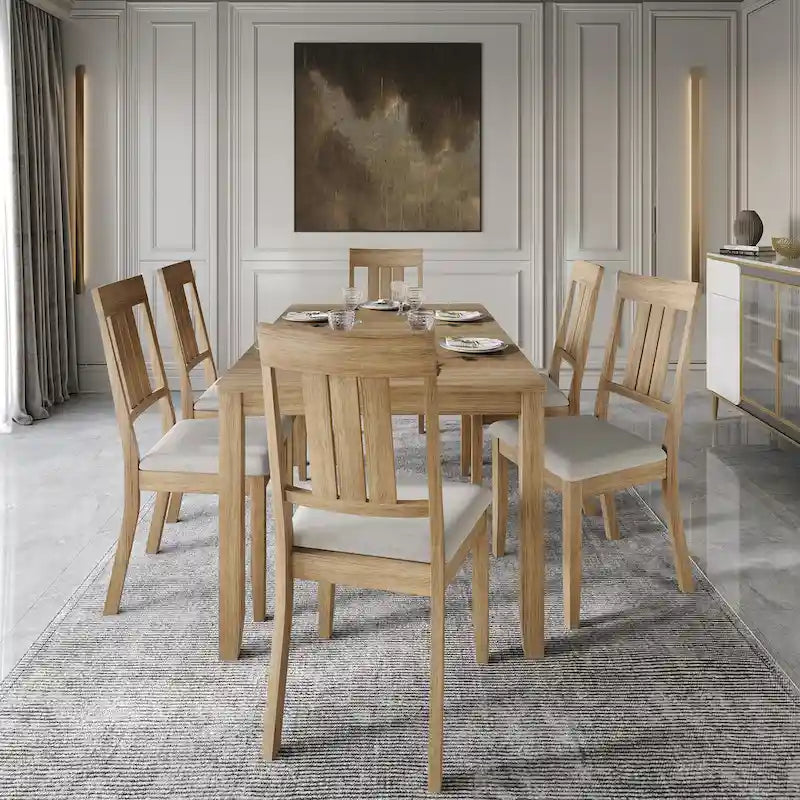 CraftPorch klassisches Esszimmer-Set aus Holz, 7-teilig