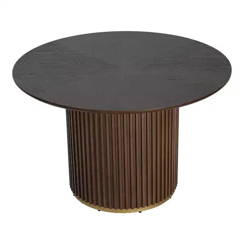Christopher Knight Home Shankar moderne 5-delige ronde eetkamerset met stoelen van rubberhout met bekleding