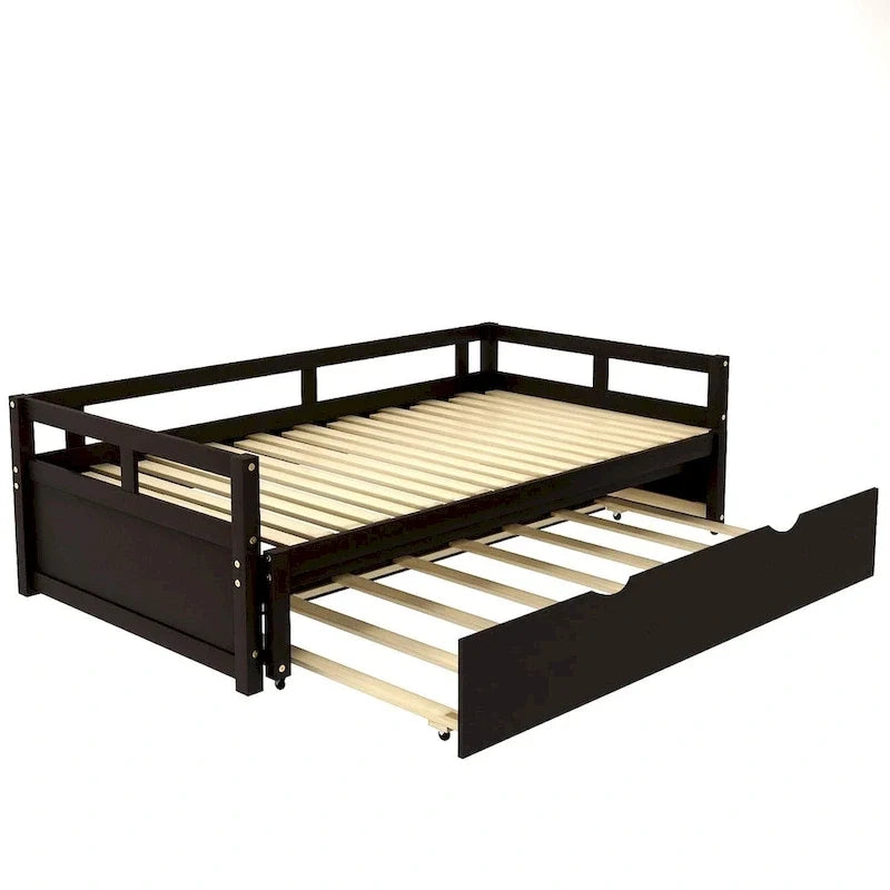 Divano letto allungabile con letto estraibile, divano letto in legno con letto estraibile