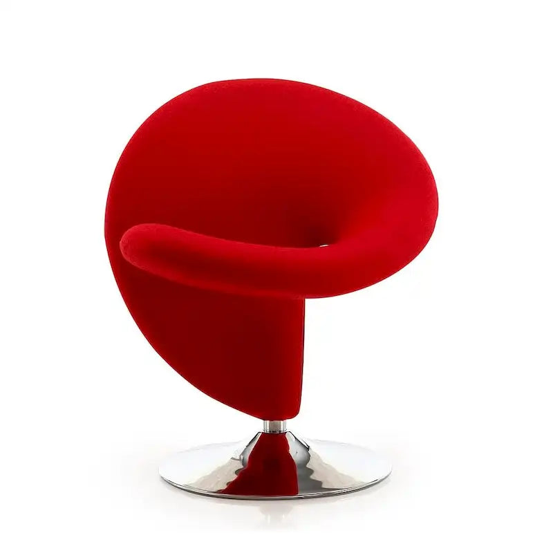Manhattan Comfort Curl-draaifauteuil met chroom en wolmix (set van 2)