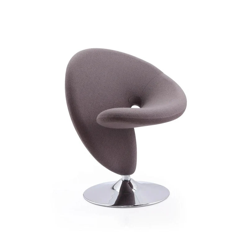 Manhattan Comfort Curl Akzent-Drehsessel aus Wollmischgewebe mit Chromgestell (2er-Set)