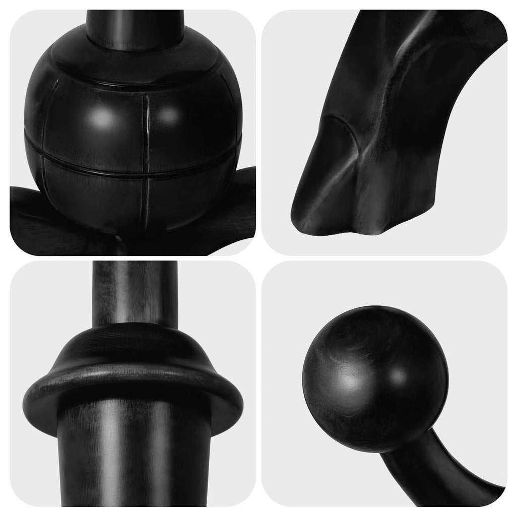 Appendiabiti autoportante in legno di gomma a forma di ramo con 8 ganci - 24.5W x 70.87H