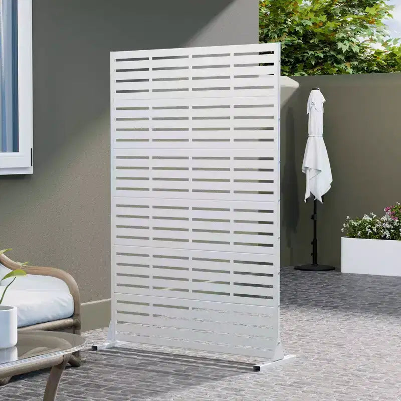 MAYEERTY, paravent d’extérieur blanc naturel pour préserver l’intimité, 72x47, lot de 6 panneaux pliants naturels pour cour et jardin