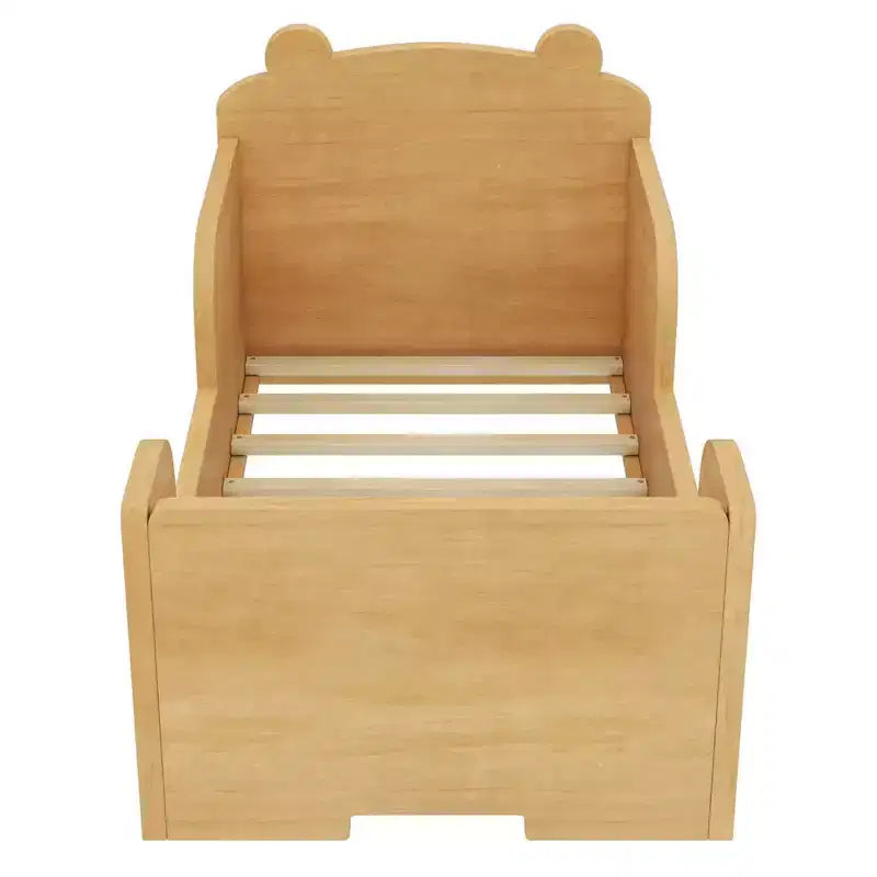 Okak-Bärenbett für Kinder von 3-6 Jahren, Kinderbettgestell mit Sicherheitsgitter, niedliches Kinderbett in Tierform