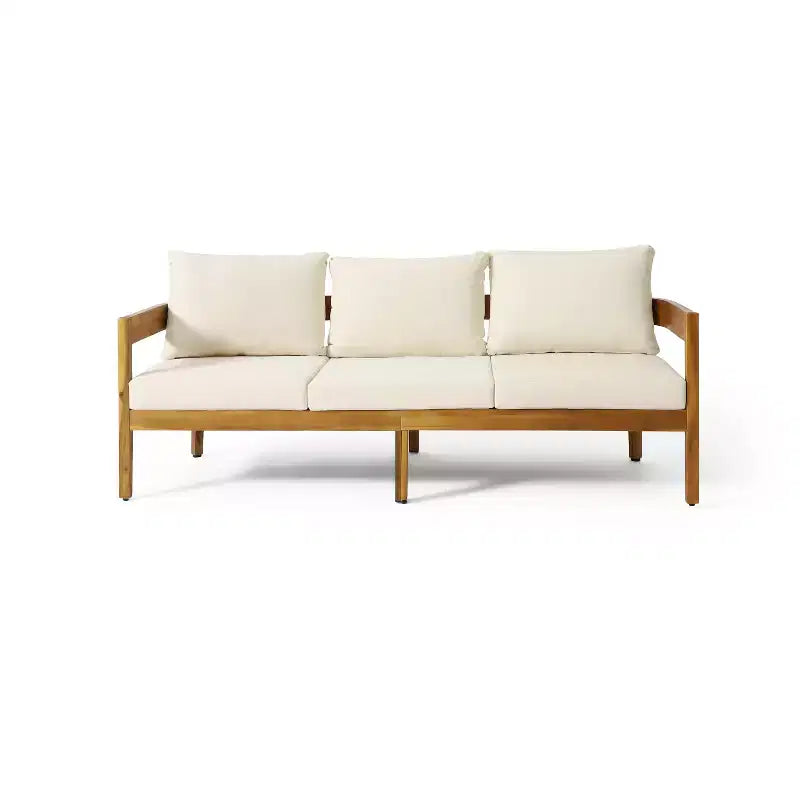 Set da conversazione da patio Christopher Knight Home Safira, 5 pezzi, in legno rustico di acacia con cuscini spessi