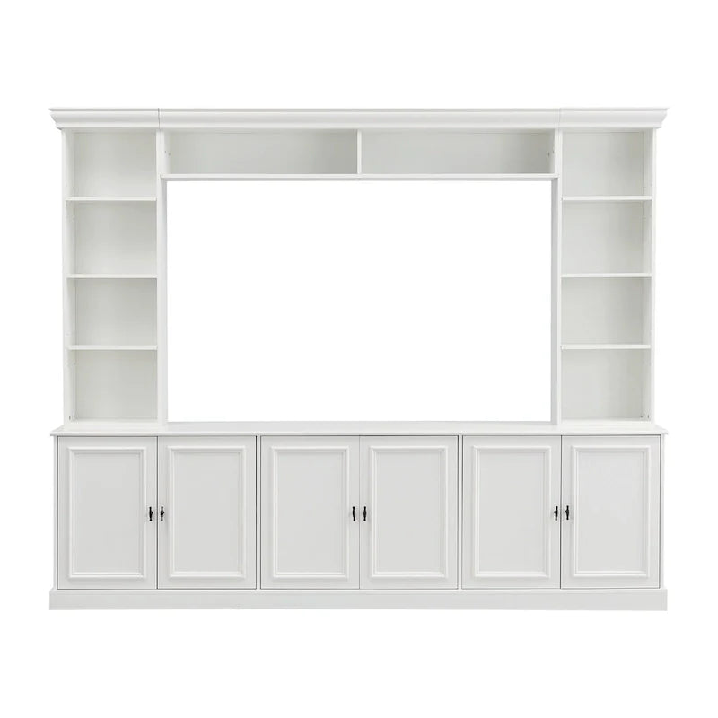 4-teiliges Entertainment-Center-Wandset mit Brücke für Fernseher bis zu 70 , TV-Ständer W/verstellbare Regale, große Medienkonsole