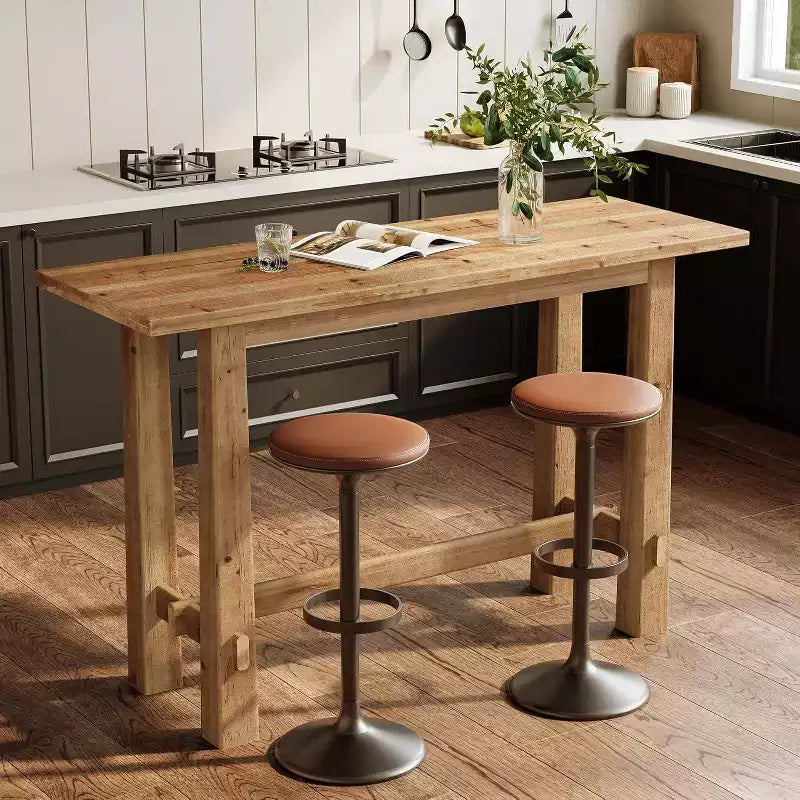 63-inch hoge bartafel van massief hout voor keuken, café of restaurant