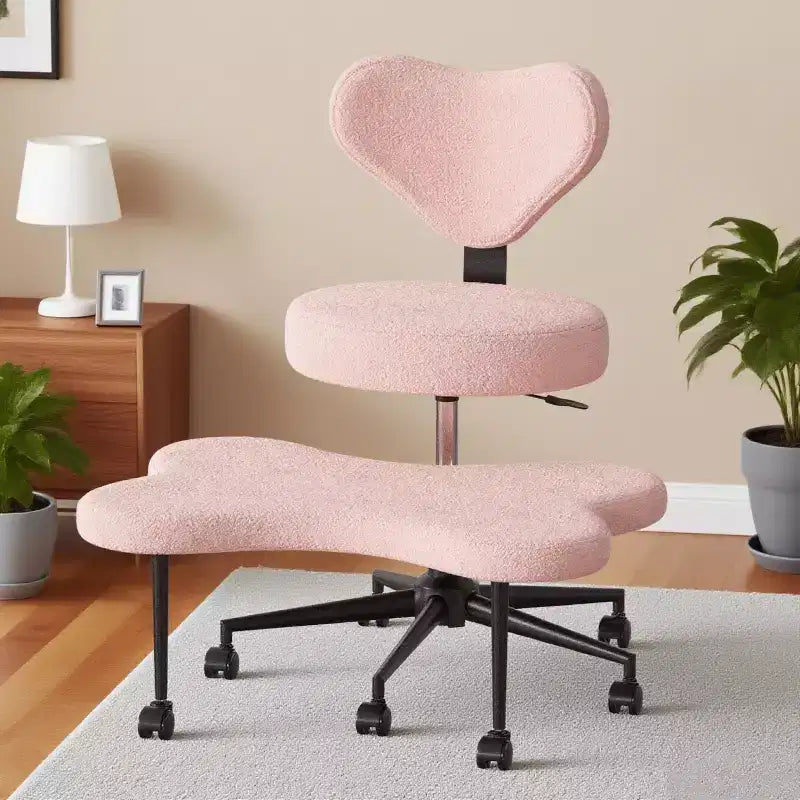 Sedia da ufficio ergonomica Pinmoco a gambe incrociate, sedia da meditazione regolabile in altezza, girevole a 360, con supporto lombare, per attività e ufficio, sedia per ADHD