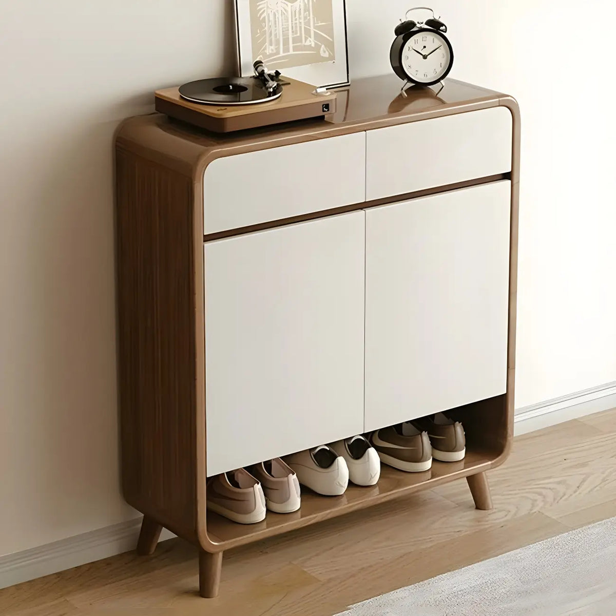 Mobile portascarpe medio in legno per corridoio, stile moderno