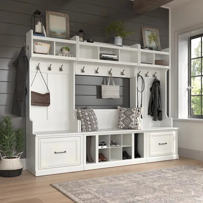 Komplettes Woodland-Garderobenset für den Eingangsbereich mit Garderobenständer von Bush Furniture