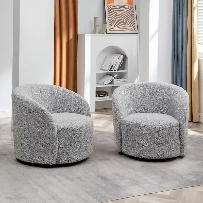 KINWELL, 34 breite gepolsterte drehbare Akzent-Fasssessel (2er-Set)