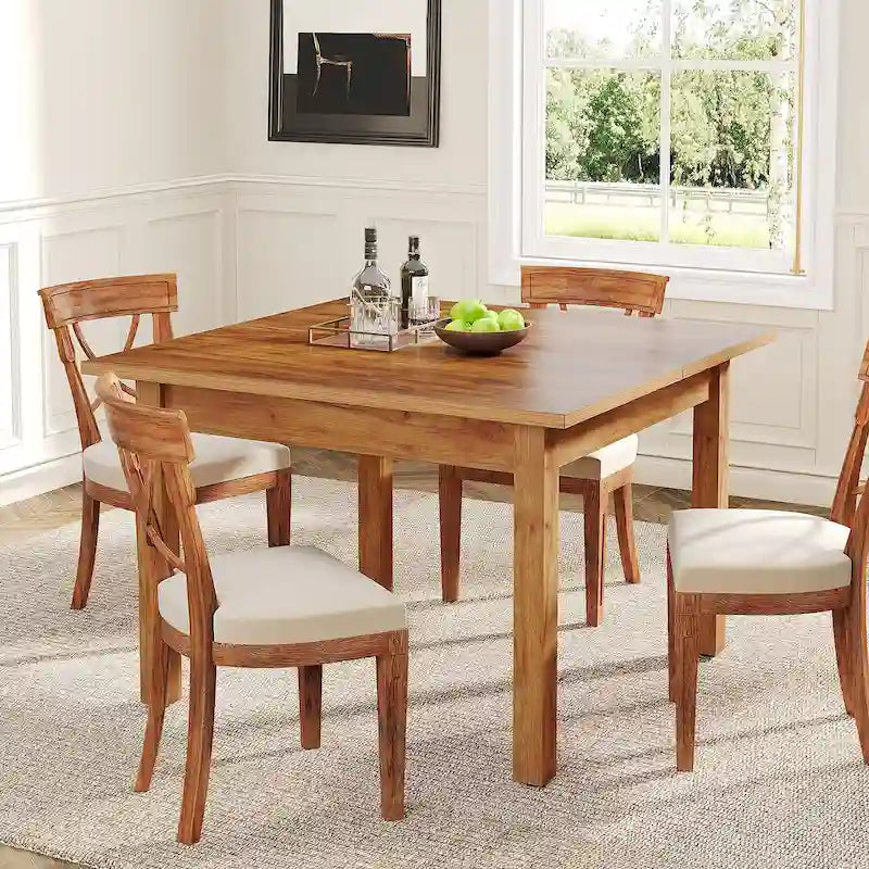 Table à manger carrée de 39.4 pouces pour 2 à 4 personnes, avec pieds en bois massif, pour le salon et la salle à manger